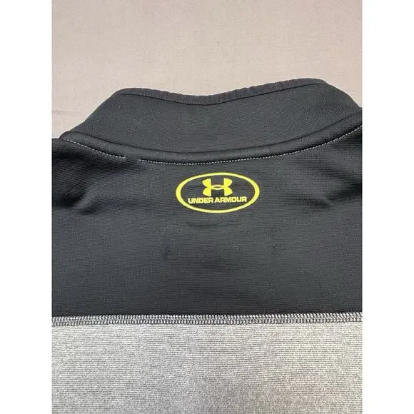 Under Armour ColdGear Men’s SM Loose Fit Fleece 1/4 Zip Pullover Gray Black - Picture 8 of 10